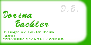 dorina backler business card